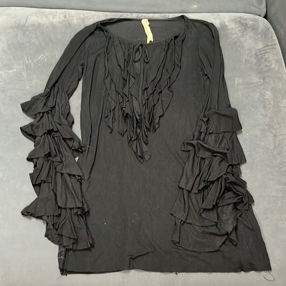 Ruffle Black Top